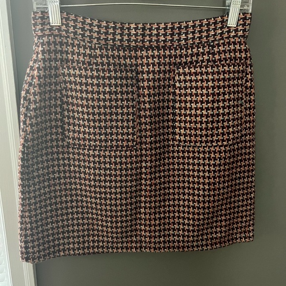 ModCloth skirt brown new 8 houndstooth Informed Ensemble Tweed With Tags Lined - Picture 11 of 11